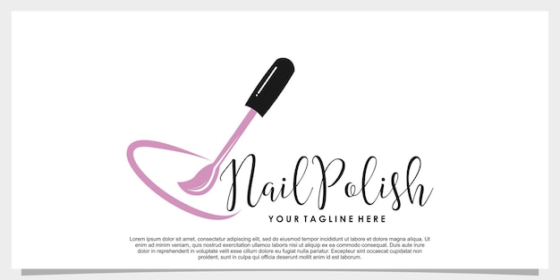 Nail polosh beauty logo design with creative concept