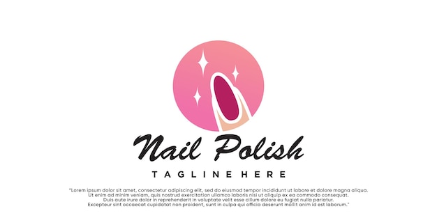 Nail salon icon logo design manicure vector design nail polish and female finger logotype Premium Vector