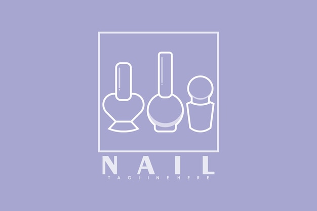 Vector nail salon logo design vector with creative nail polish beauty