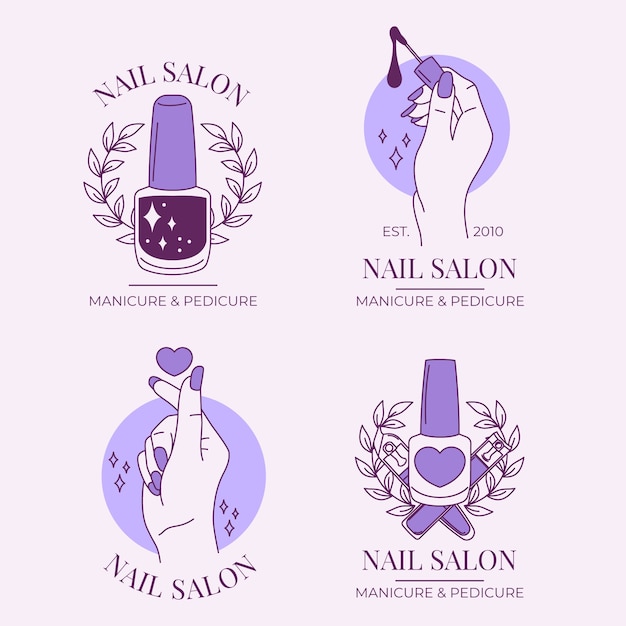 Nail salon logo template design