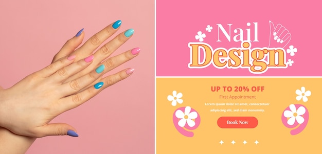 Vector nail salon template design