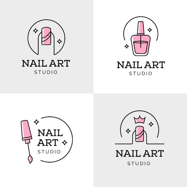 Nails art studio logo collection