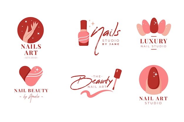 Nails art studio logo collection