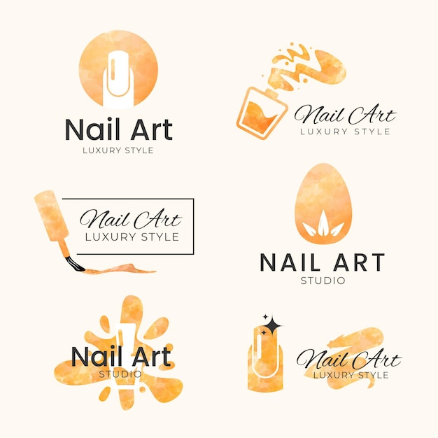 Nails art studio logos template