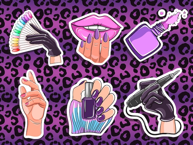 Nails and manicure stickers set