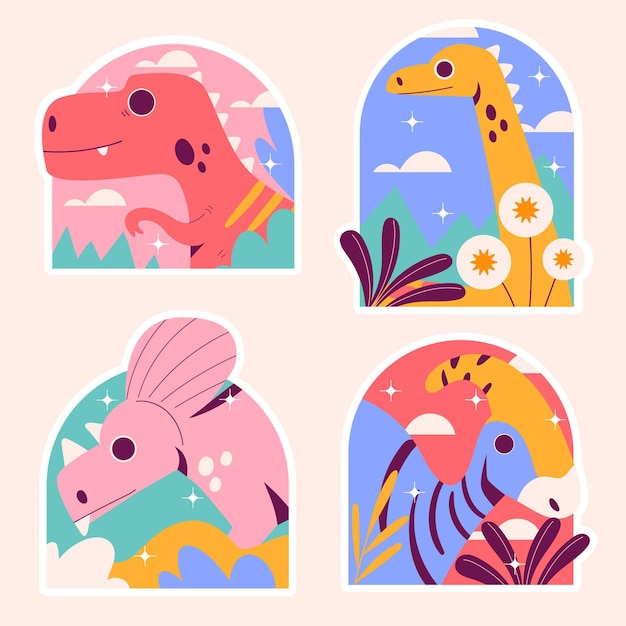 Naive dinosaurs stickers