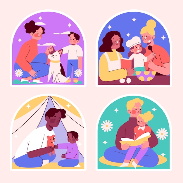 Naive family stickers collection