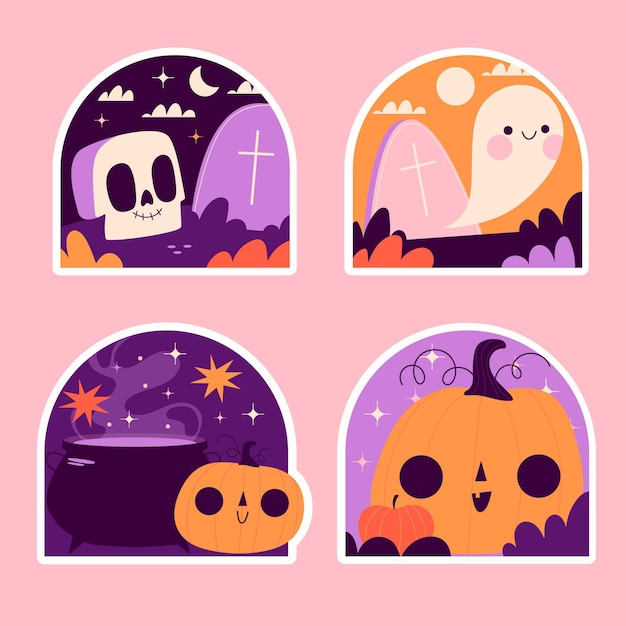 Naive halloween stickers collection