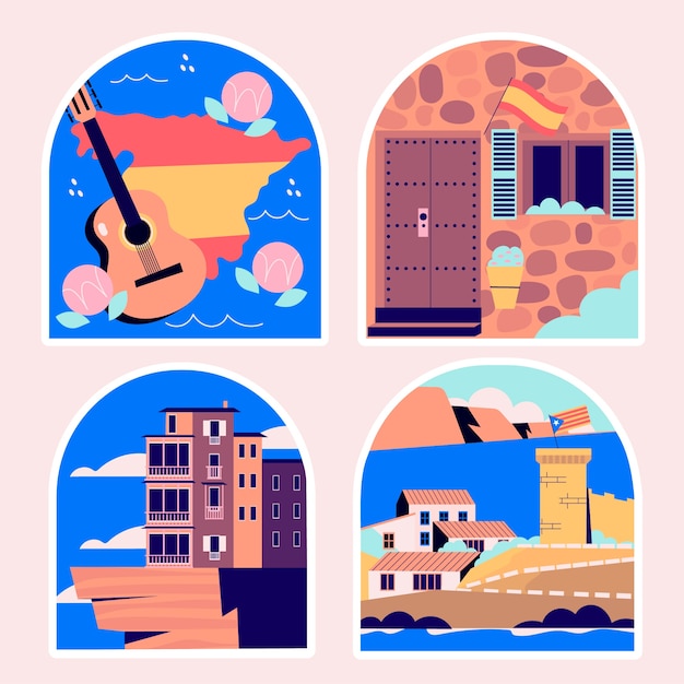 Naive spain stickers set