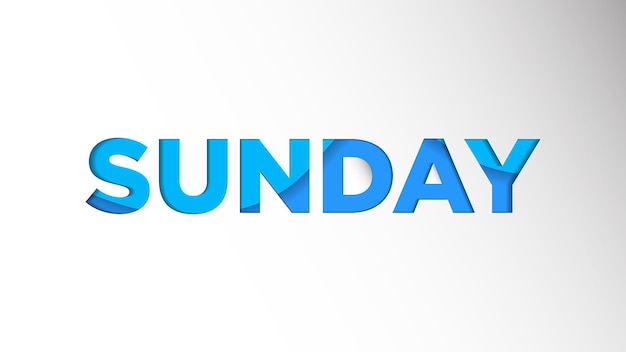 Name of The Day Background Template Holiday Vector Illustration of Paper Cut Sunday