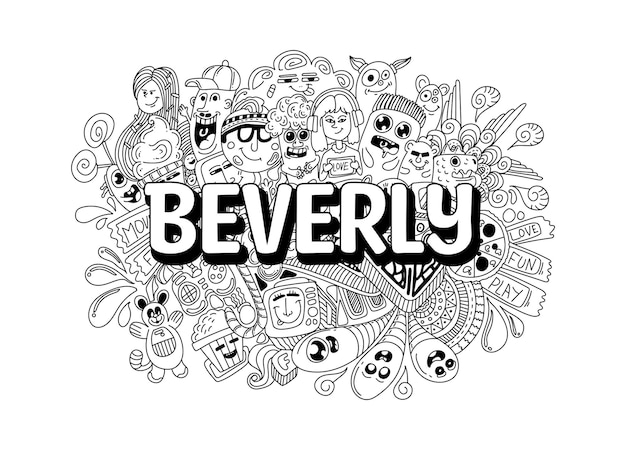 Name Doodle Hand Drawn Art for Beverly