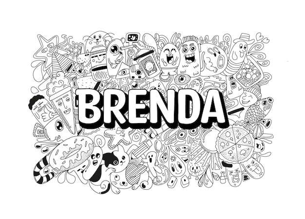 Name Doodle Hand Drawn Art for Brenda