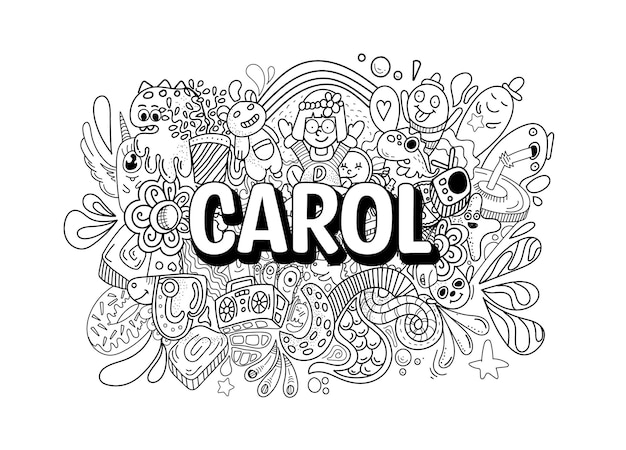 Name Doodle Hand Drawn Art for Carol