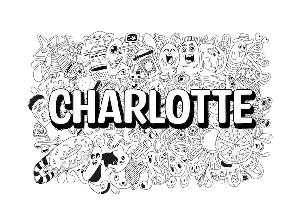 Name Doodle Hand Drawn Art for Charlotte