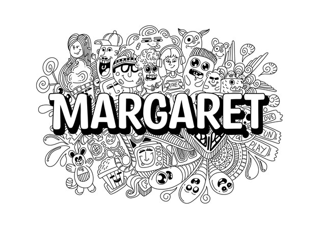 Name Doodle Hand Drawn Art for Margaret