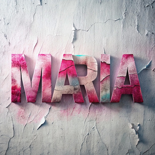 Vector name maria on a cracked wall