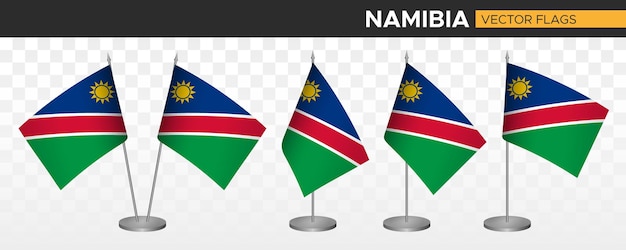 Namibia desk flags mockup 3d vector illustration table flag of Namibia