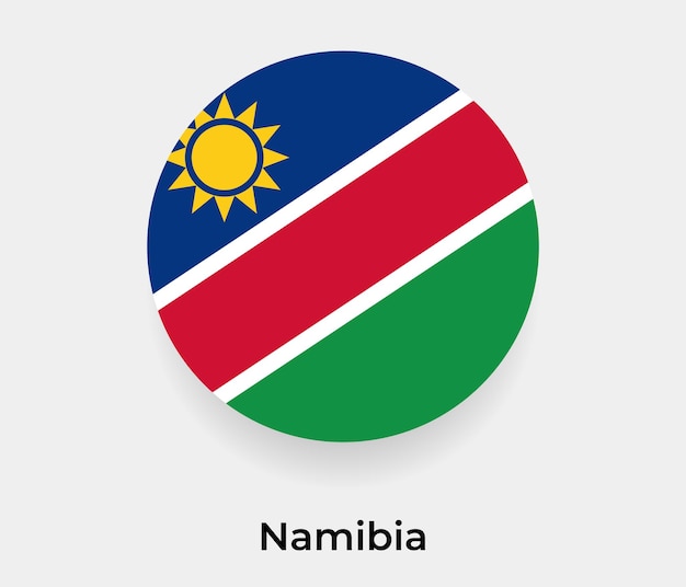 Namibia flag bubble circle round shape icon vector illustration