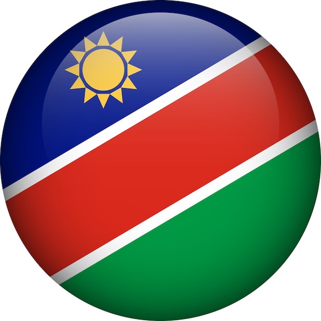 Namibia flag button Emblem of Namibia Vector flag symbol Colors and proportion correctly