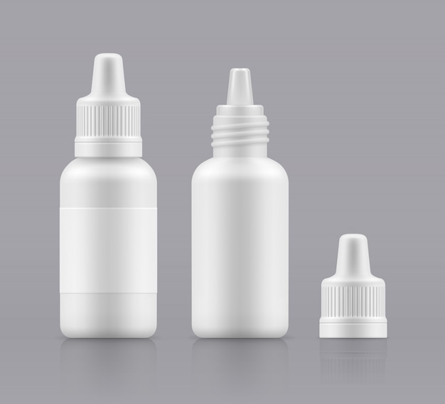 Nasal spray in plastic bottles.