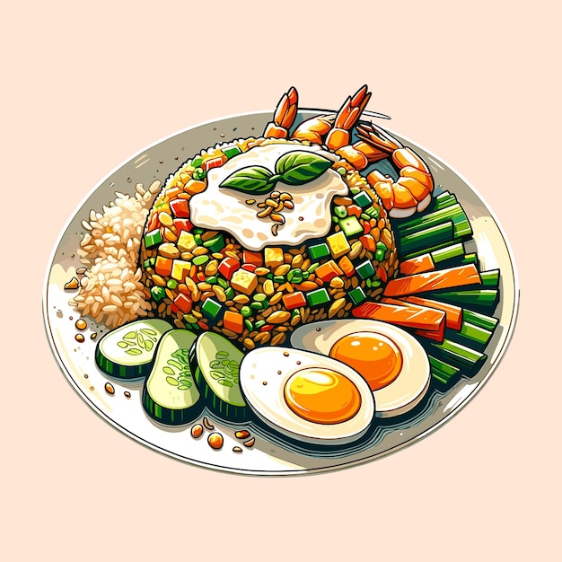 Nasi goreng illustration