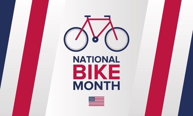 National Bike Month in May Bicycle concept Healthy and active lifestyle Sports or hobby Vector