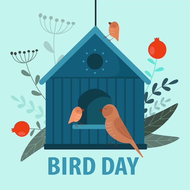 Vector national bird day. holiday concept template for background banner card poster with text inscription