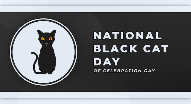 Vector national black cat day celebration vector design illustration for background poster banner ads