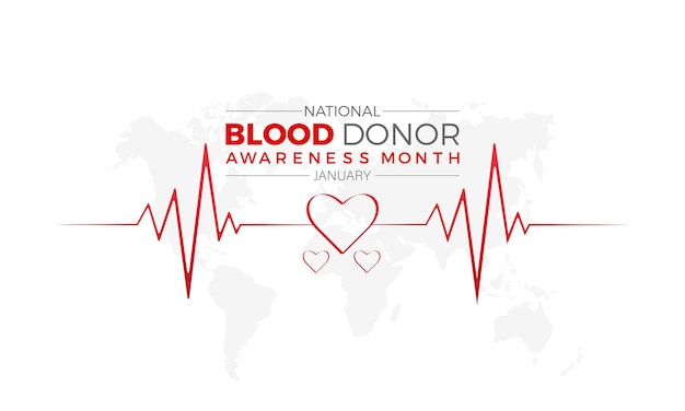 National Blood Donor Month vector template Saving Lives with Blood Donation and Medical Support Illustration background banner card poster design