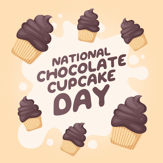 National Chocolate Cupcake Day design template