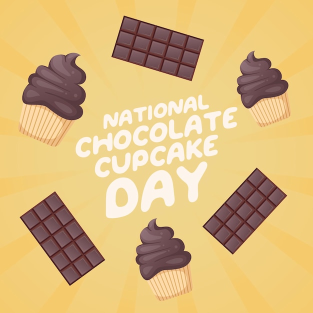 National Chocolate Cupcake Day design template