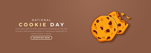 Vector national cookie day paper cut style vector design illustration for background poster banner ads