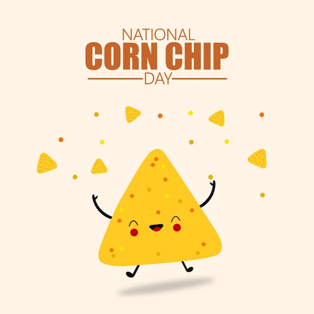 National corn chip day vector. happy joyful chip cartoon. National corn chip day vector Illustration