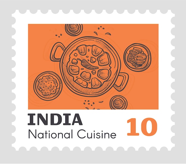 National cuisine of India dishes and tasty meal