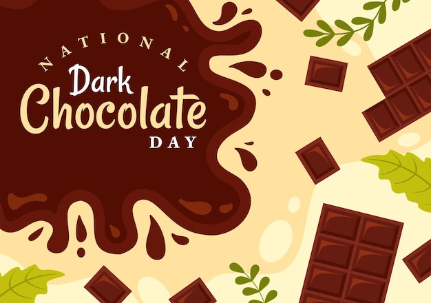 National Dark Chocolate Day Vector Illustration for the Health and Happiness That Choco Brings