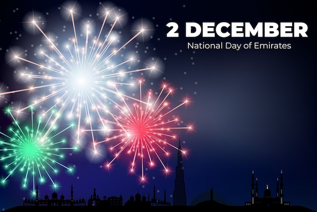 National Day of Emirates 2 December Holiday Background.