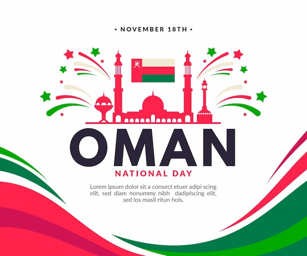 National day of oman illustration