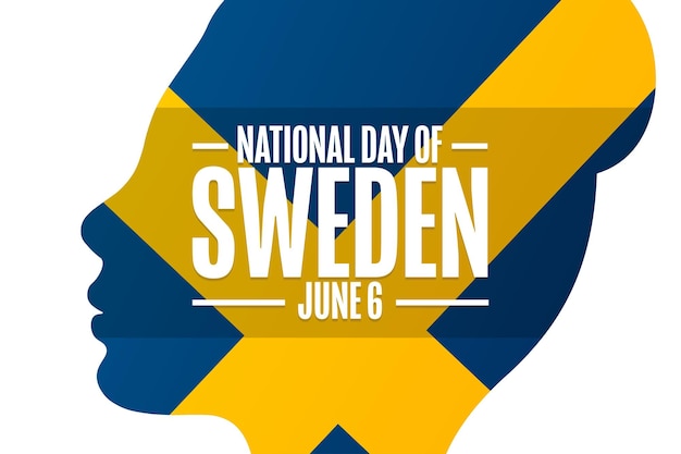 National Day of Sweden June 6 Holiday concept Template for background banner card poster with text inscription Vector EPS10 illustration