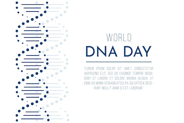 National DNA Day is April 25 Poster banner with a picture of a DNA double helix and text Flat vector