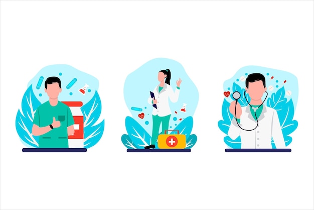 National Doctor Day Flat Illustration