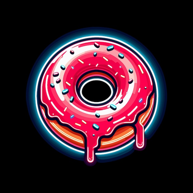 National Donut Day Vector illustration with delicious donut with sweet pink glaze and colorful sprinkles