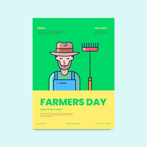 National farmers day poster, Vector illustration of the farmer