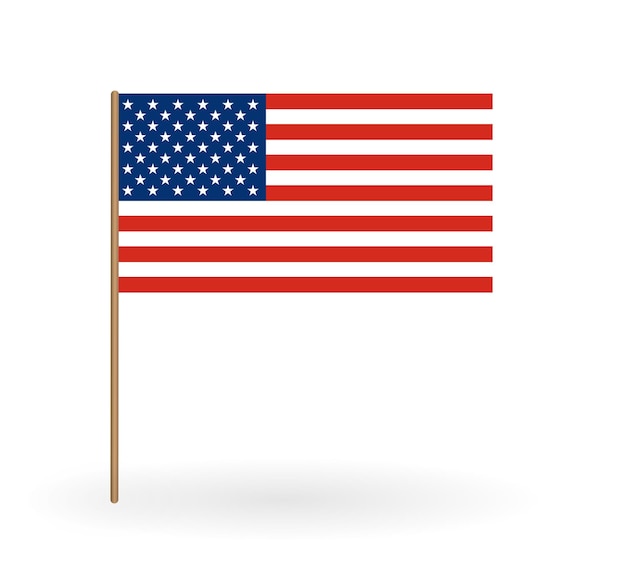 National flag of America. USA banner on a flagpole. Vector Illustration. EPS10