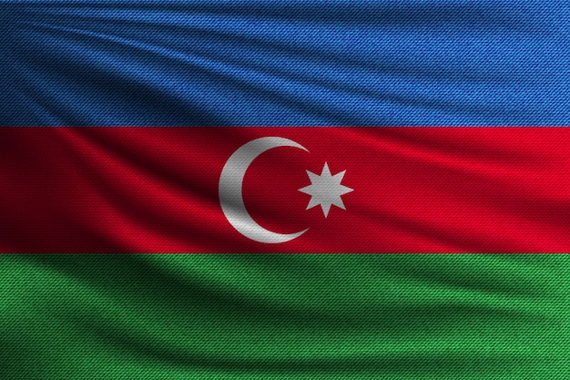 The national flag of Azerbaijan.