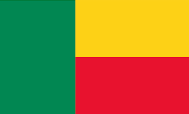 The national flag of Benin vector illustration with official colors and proportion