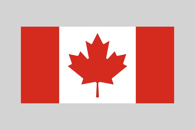 National Flag of Canada canadian flag in 12 proportion maple leaf flag vector design element on a grey background