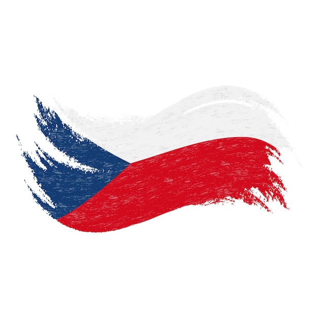 National Flag Of Czech Republic Designed Using Brush StrokesIsolated On A White Background Vector Illustration