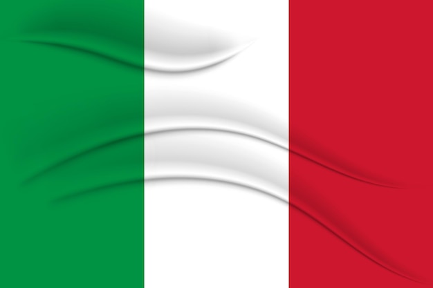 National flag of Italy, fabric effect. Illustration, vector