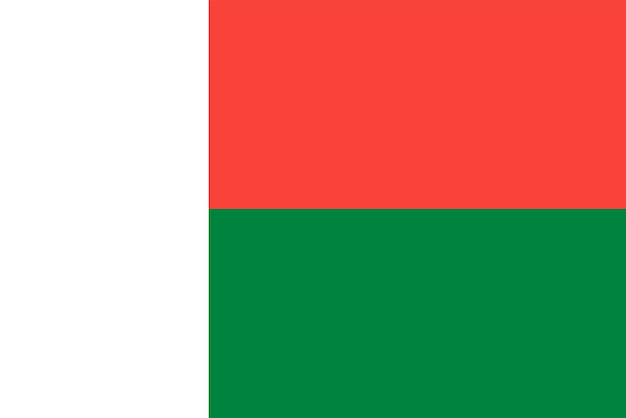 Vector the national flag of madagascar vector illustration with official color and accurate proportion