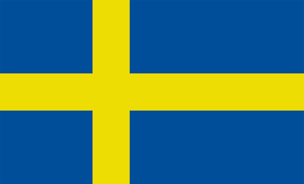 Vector national flag of sweden with official colors